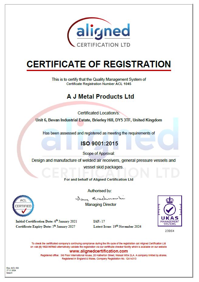 ISO 9001:2015 Quality Management Certificate