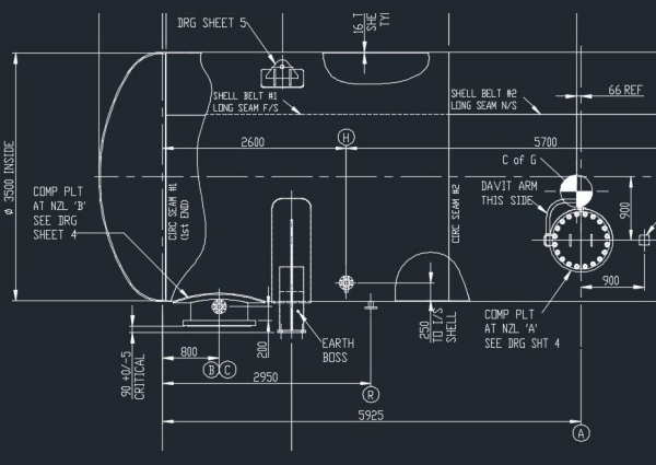 Vessel fabrication drawing